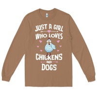 Toasted Coconut Just A Girl Who Loves Chickens And Dogs Gift Women Long Sleeve Tee - trangStudio