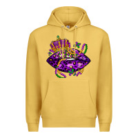 Antique Gold mardi gras lips Premium Hoodie - LillyAllenDesigns