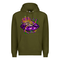 Army Green mardi gras lips Premium Hoodie - LillyAllenDesigns