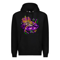 Black mardi gras lips Premium Hoodie - LillyAllenDesigns