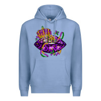 Colony Blue mardi gras lips Premium Hoodie - LillyAllenDesigns