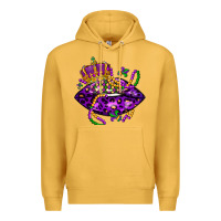 Mustard mardi gras lips Premium Hoodie - LillyAllenDesigns
