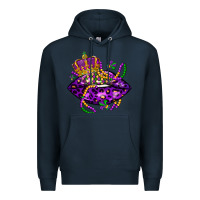 Navy mardi gras lips Premium Hoodie - LillyAllenDesigns