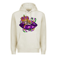 Oatmeal Heather mardi gras lips Premium Hoodie - LillyAllenDesigns