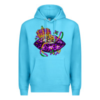 Ocean Blue mardi gras lips Premium Hoodie - LillyAllenDesigns