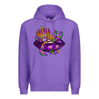 Purple mardi gras lips Premium Hoodie - LillyAllenDesigns