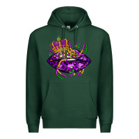 Sports Green mardi gras lips Premium Hoodie - LillyAllenDesigns