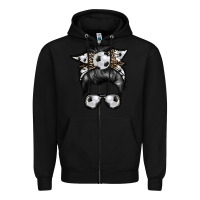 Black soccer mom Zipper Hoodie - RacoonDesign