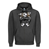 Charcoal Heather soccer mom Zipper Hoodie - RacoonDesign