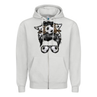 Dove Grey soccer mom Zipper Hoodie - RacoonDesign