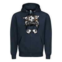 Navy soccer mom Zipper Hoodie - RacoonDesign
