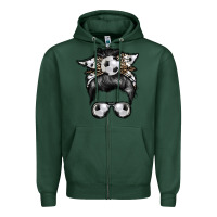Sports Green soccer mom Zipper Hoodie - RacoonDesign