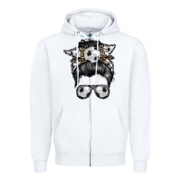 White soccer mom Zipper Hoodie - RacoonDesign