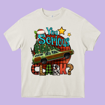 You Serious Clark With Christmas Car Heavy Core Tee Designed By Jasminsmagicworld