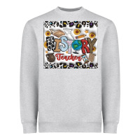 Heather Grey Histtory Teacher Heavyweight Sweatshirt - CowhideDigitalArt