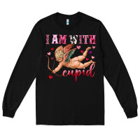 Black i am with cupid Long Sleeve Tee - OliviaCreatesArt