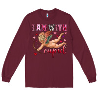 Burgundy i am with cupid Long Sleeve Tee - OliviaCreatesArt