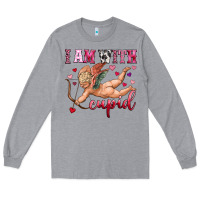 Heather Grey i am with cupid Long Sleeve Tee - OliviaCreatesArt