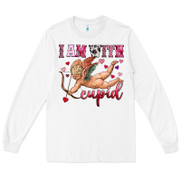 White i am with cupid Long Sleeve Tee - OliviaCreatesArt