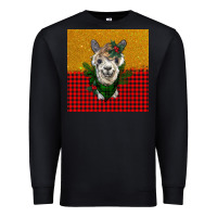 Black christmas alpacas Premium Sweatshirt - BarkalooDesign