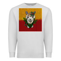 Dove Grey christmas alpacas Premium Sweatshirt - BarkalooDesign