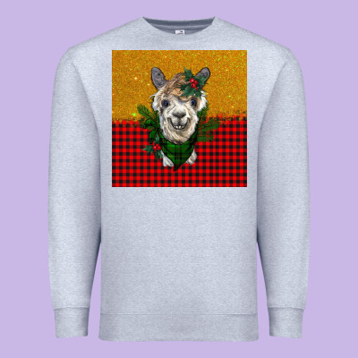Christmas Alpacas Premium Sweatshirt Designed By Barkaloodesign