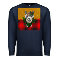 Navy christmas alpacas Premium Sweatshirt - BarkalooDesign