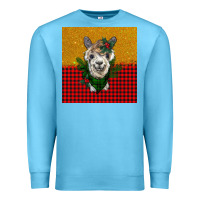 Ocean Blue christmas alpacas Premium Sweatshirt - BarkalooDesign