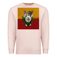 Pale Pink christmas alpacas Premium Sweatshirt - BarkalooDesign