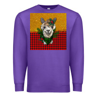 Purple christmas alpacas Premium Sweatshirt - BarkalooDesign