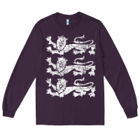 Plum Retro Three England Lions Vintage Souvenir Long Sleeve Tee - trangStudio