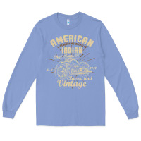 Colony Blue Retro Vintage American Motorcycle Indian for Old Biker Long Sleeve Tee - trangStudio