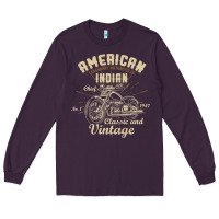 Plum Retro Vintage American Motorcycle Indian for Old Biker Long Sleeve Tee - trangStudio
