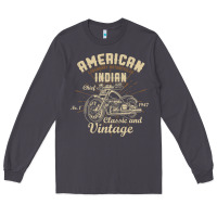 Smoke Retro Vintage American Motorcycle Indian for Old Biker Long Sleeve Tee - trangStudio