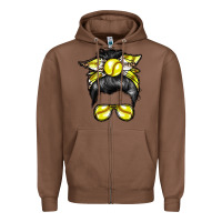 Chestnut softball mom Zipper Hoodie - RacoonDesign