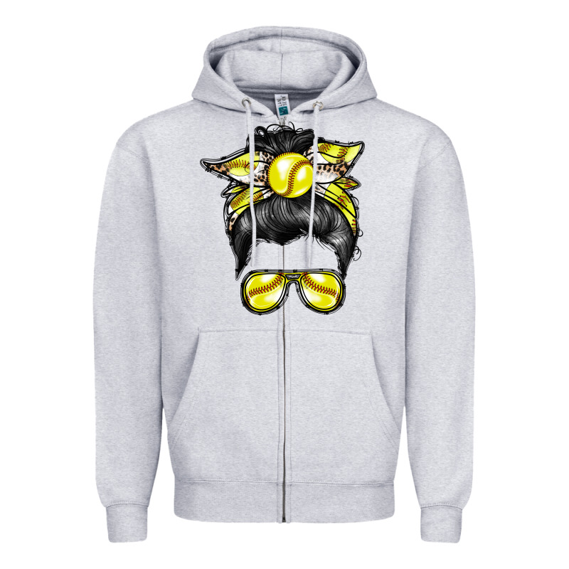 Softball Mom Zipper Hoodie by RacoonDesign | Teevron