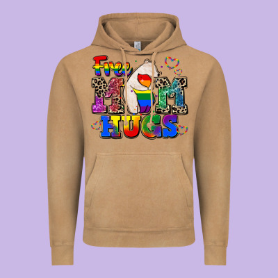 Pride Free Mom Hugs Vintage Hoodie Designed By Cowgirlartshop