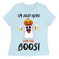 Baby Blue I'm Just Here For The Boos Ladies Tee - Bettercallsaul