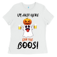 White I'm Just Here For The Boos Ladies Tee - Bettercallsaul