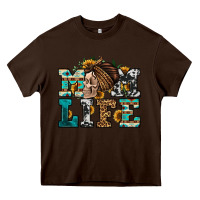 Chocolate Brown western momlife skull with bandana Heavy Core Tee - Jasminsmagicworld