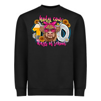 Black Holy Cow 100 Days Of School Heavyweight Sweatshirt - CowhideDigitalArt