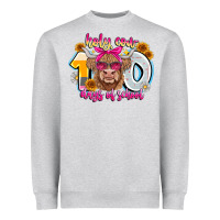 Heather Grey Holy Cow 100 Days Of School Heavyweight Sweatshirt - CowhideDigitalArt