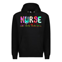 Black Nurse Coffee Scrubs Rubber Gloves Premium Hoodie - CowhideDigitalArt