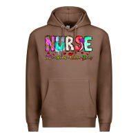 Chestnut Nurse Coffee Scrubs Rubber Gloves Premium Hoodie - CowhideDigitalArt