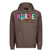 Coffee Nurse Coffee Scrubs Rubber Gloves Premium Hoodie - CowhideDigitalArt