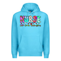 Ocean Blue Nurse Coffee Scrubs Rubber Gloves Premium Hoodie - CowhideDigitalArt