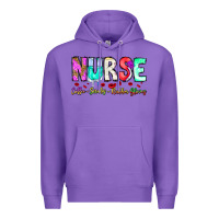 Purple Nurse Coffee Scrubs Rubber Gloves Premium Hoodie - CowhideDigitalArt