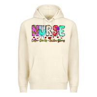 Sandshell Nurse Coffee Scrubs Rubber Gloves Premium Hoodie - CowhideDigitalArt