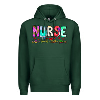 Sports Green Nurse Coffee Scrubs Rubber Gloves Premium Hoodie - CowhideDigitalArt