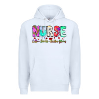 White Nurse Coffee Scrubs Rubber Gloves Premium Hoodie - CowhideDigitalArt